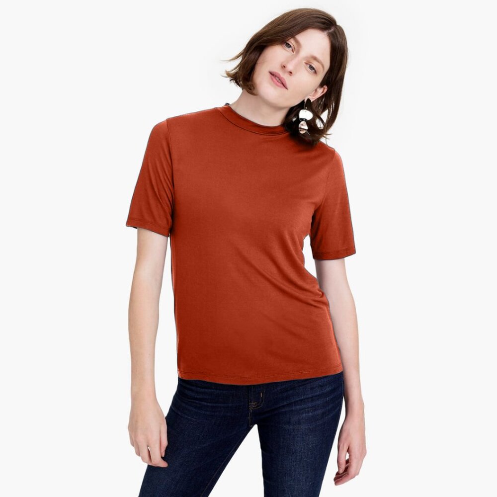 NEW with TAGS J. Crew Mockneck Lyocell T-shirt (size XS)